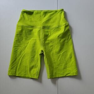 Beyond Yoga Shorts Womens Medium Neon Green High Waist Biker Made in USA Active